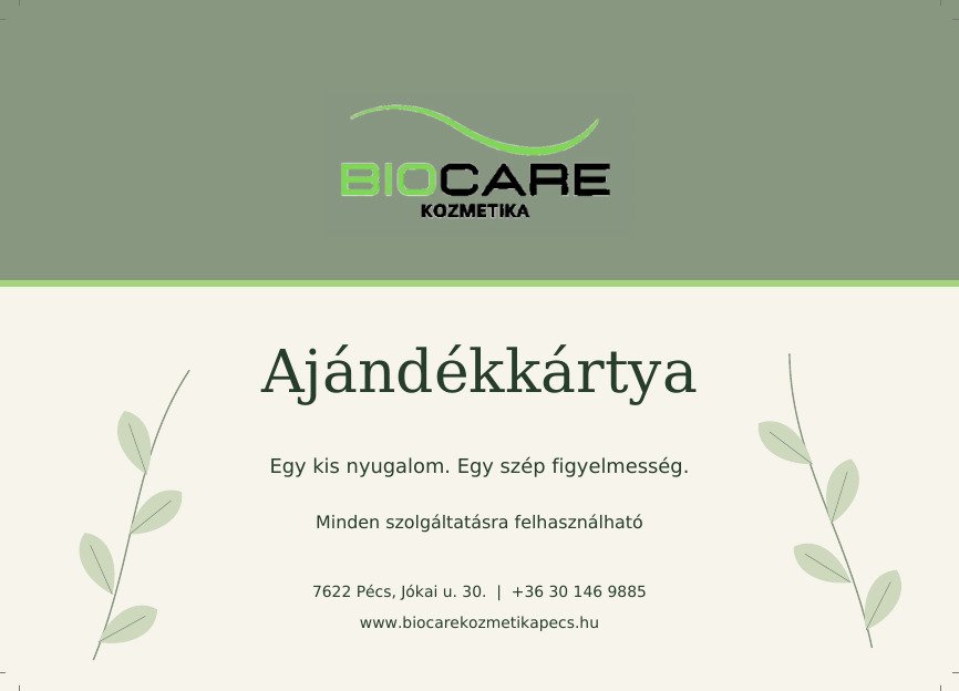 BioCare ajándékkártya